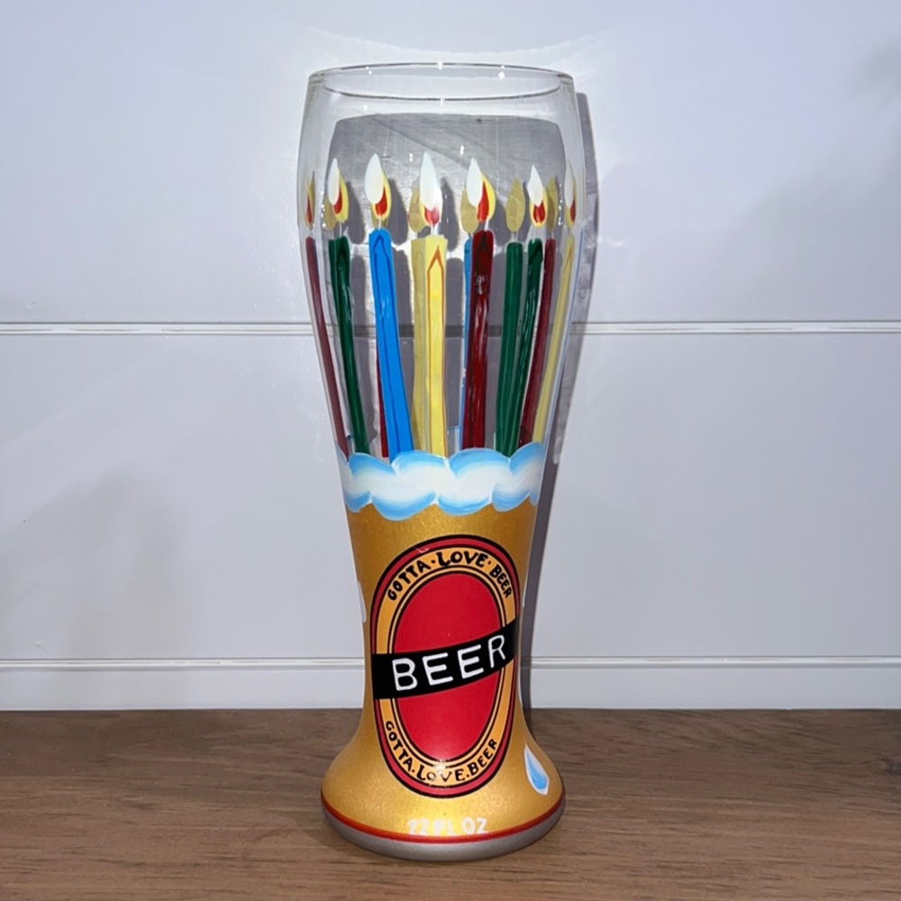 🛍️ 3 for $20 🛍️ - Lolita Hand Painted Pilsner Tall Beer Glass “22 oz